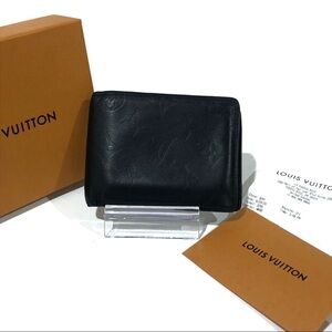 Louis Vuitton Monogram Leather Embossed Shadow Taurillon Men Multiple Wallet